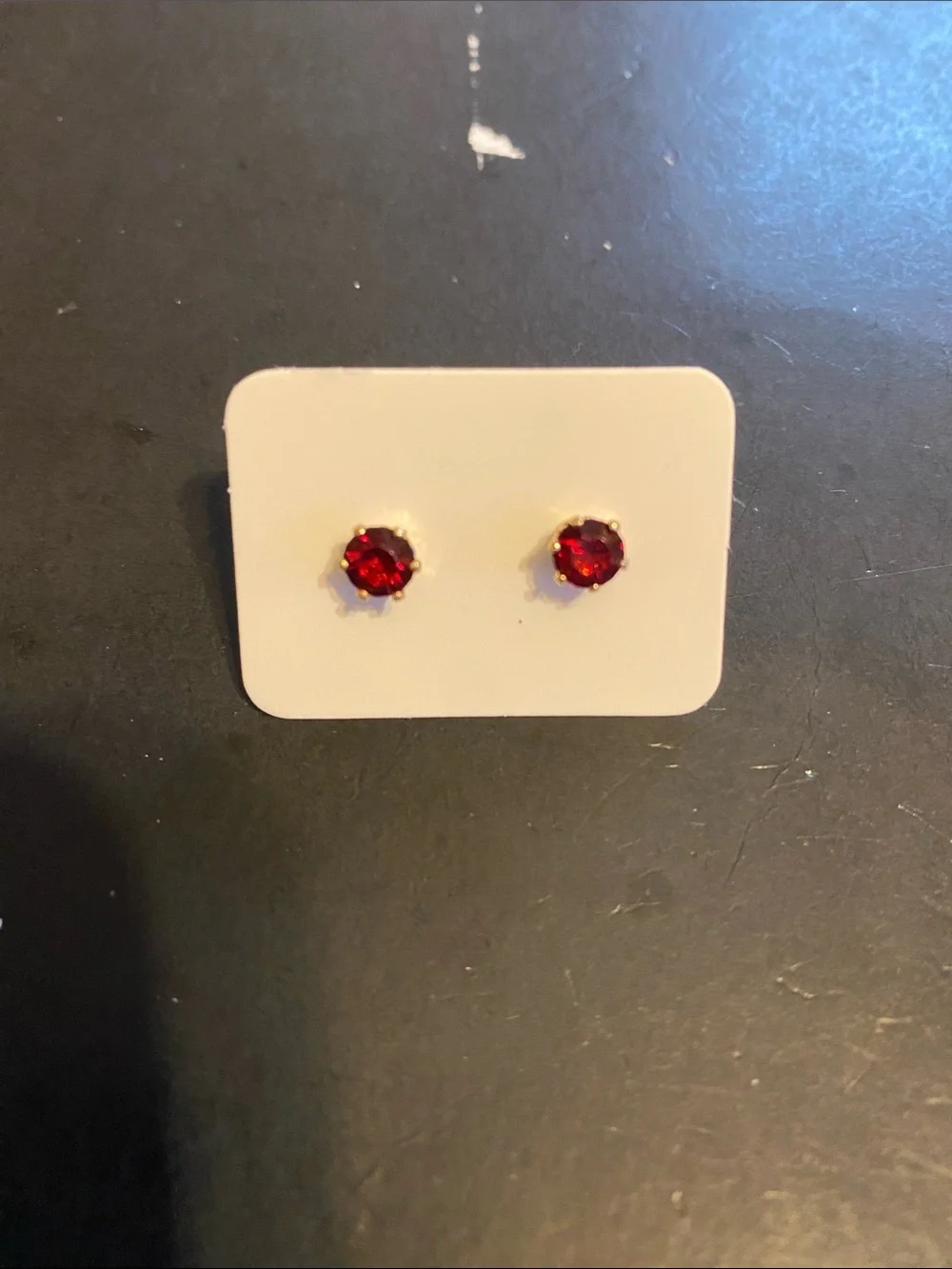 Time and Tru Gold-Tone Red garnet birthstone for January